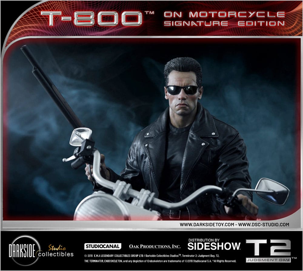 DARKSIDE COLLECTIBLES STUDIO - Terminator 2: Judgment Day Statue 1/4 T-800 on Motorcycle Signature Edition Sideshow Exclusive 50 cm