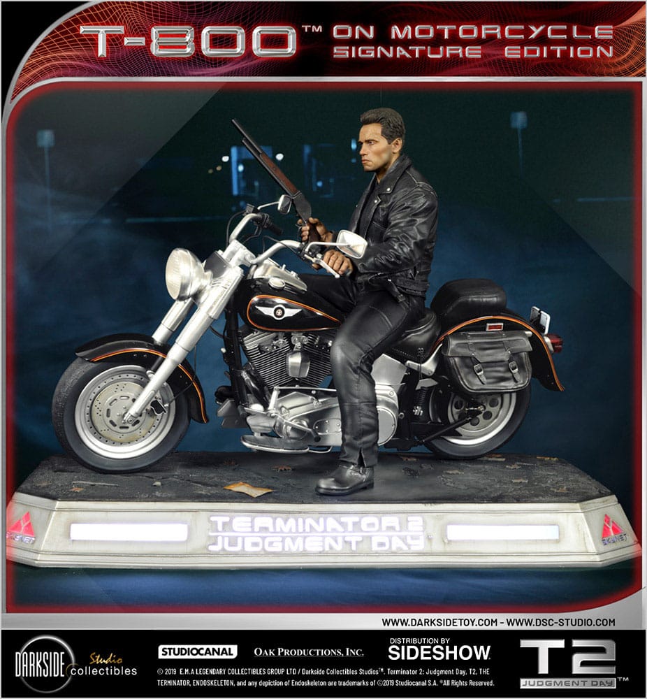 DARKSIDE COLLECTIBLES STUDIO - Terminator 2: Judgment Day Statue 1/4 T-800 on Motorcycle Signature Edition Sideshow Exclusive 50 cm