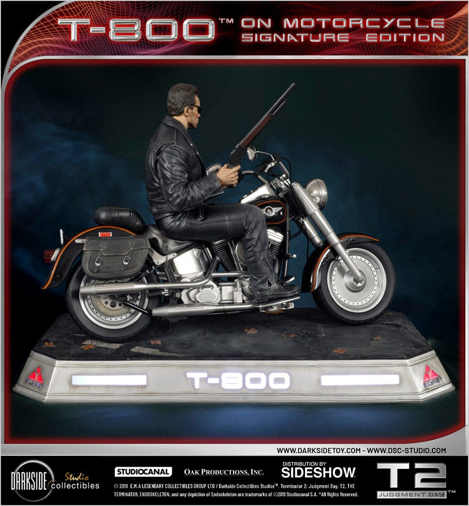 DARKSIDE COLLECTIBLES STUDIO - Terminator 2: Judgment Day Statue 1/4 T-800 on Motorcycle Signature Edition Sideshow Exclusive 50 cm