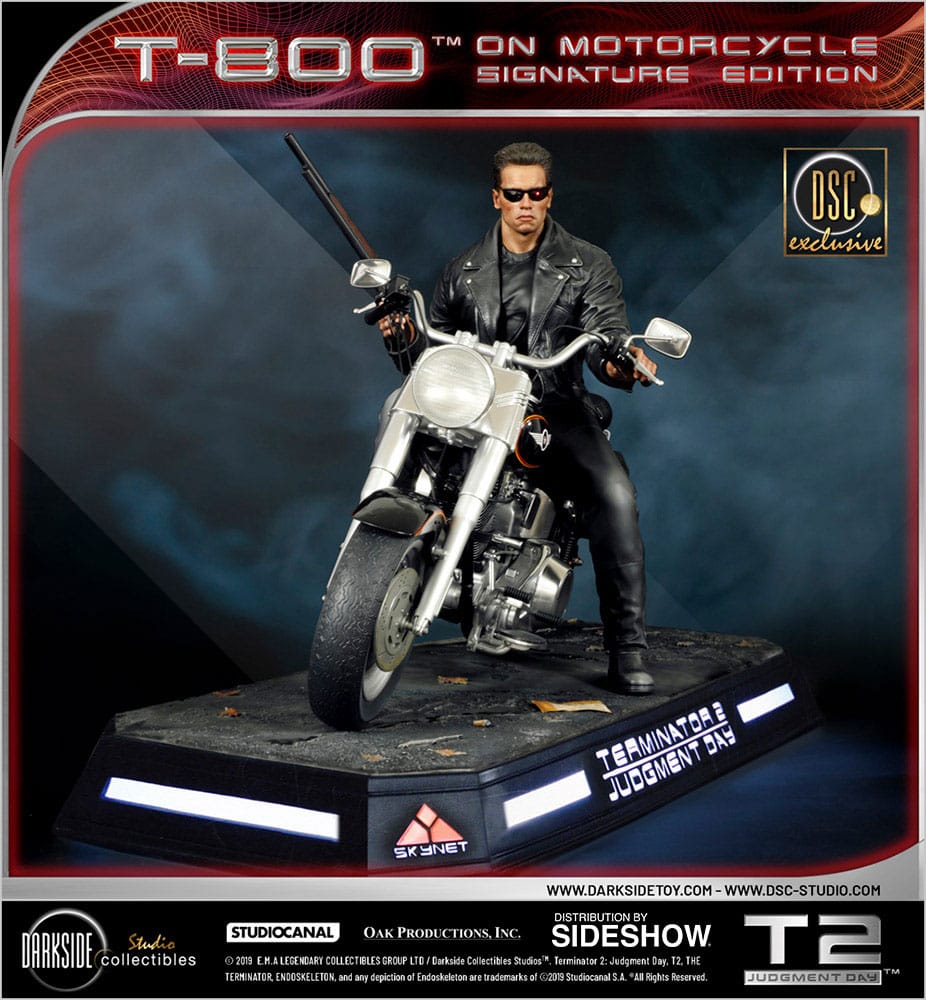 DARKSIDE COLLECTIBLES STUDIO - Terminator 2: Judgment Day Statue 1/4 T-800 on Motorcycle Signature Edition Sideshow Exclusive 50 cm