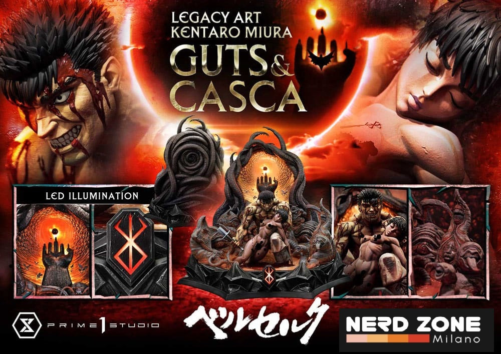 PRIME 1 STUDIO - Berserk Ultimate Legacy Art Kentaro Miura Statue 1/4 Guts & Casca Bonus Version 72 cm