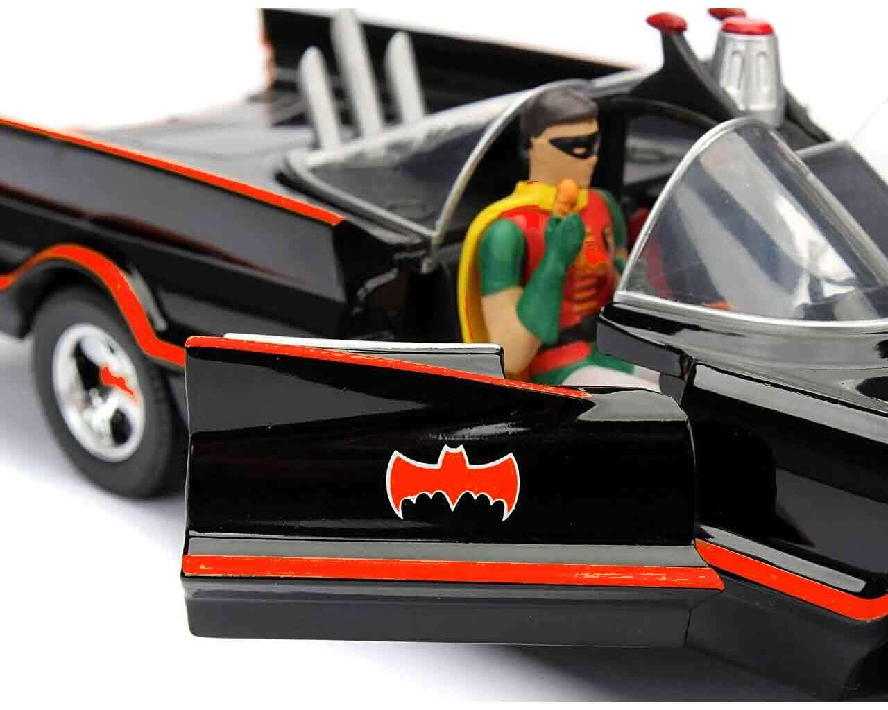 SIMBA TOYS - Batman 1966 - Batmobile With Batman, Robin, Joker & The Penguin - 1:24 Die-cast Model Deluxe Edition