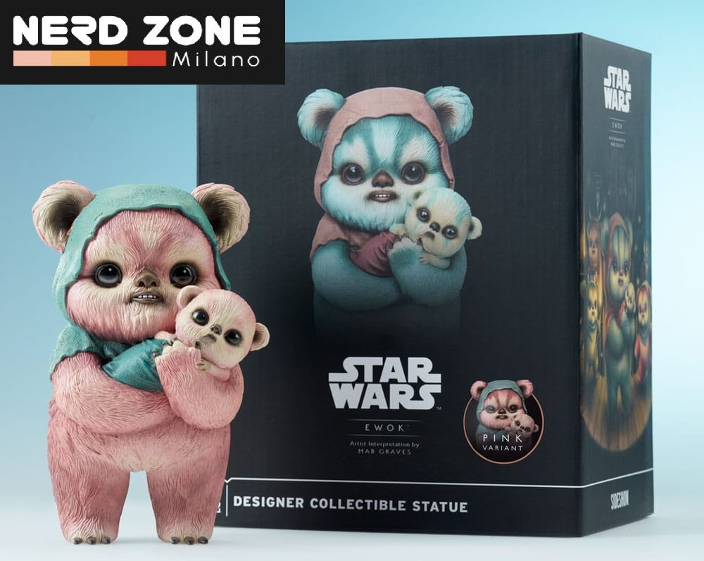 SIDESHOW - Star Wars Designer Statue Ewok by Mab Graves Pink Variant 18 cm